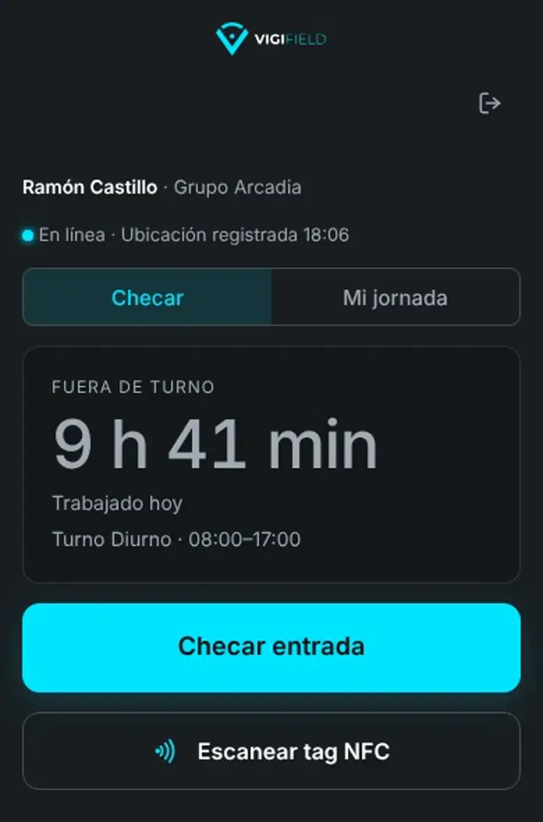 Vigifield, pantalla